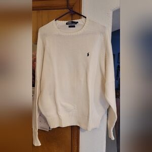 Polo by Ralph Lauren Men's Off-White Crewneck Sweater